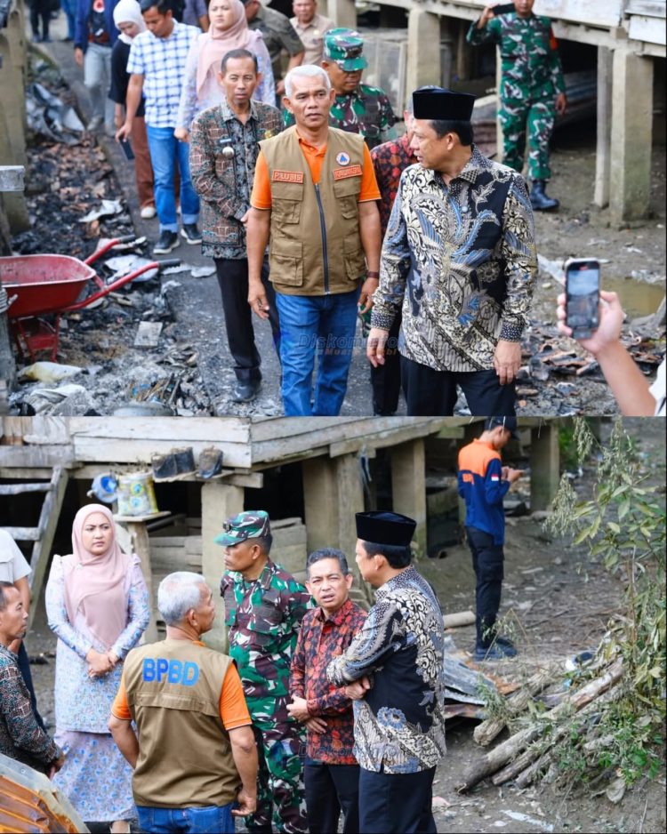 Pasca Kebakaran Kumpeh Ilir, Bupati BBS Beri Dukungan dan Bantuan kepada Warga Terdampak.Foto:dok.ist