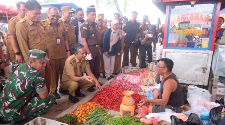 Jelang Ramadan, Wabup Junaidi Mahir Tegaskan Ketersediaan dan Stabilitas Harga di Pasar Sengeti.Foto:dok.ist