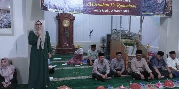 Safari Ramadan Berlanjut, Rombongan Bupati–Wabup Tanjab Timur Disambut Forkopimcam Kuala Jambi.Foto:dok.ist