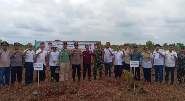 Hijaukan Daerah, Pemkab Tanjabtim Lakukan Penanaman Pohon Serentak.Foto:dok.ist
