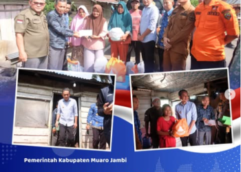 Pemkab Muaro Jambi Salurkan Bantuan bagi Korban Puting Beliung di Seponjen.Foto:dok.ist
